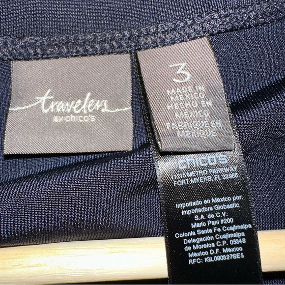 Chico's Travelers Slinky Liquid Knit Open Front Duster Vest Navy Blue Size 3 XL - Picture 5 of 7